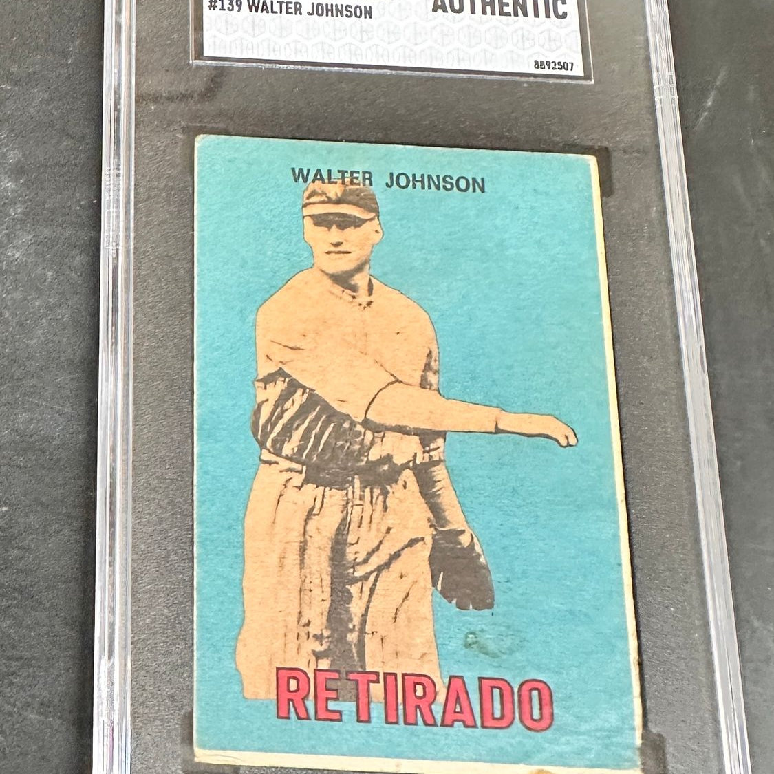 1967 Topps Venezuelan #139 Walter Johnson SGC Authentic