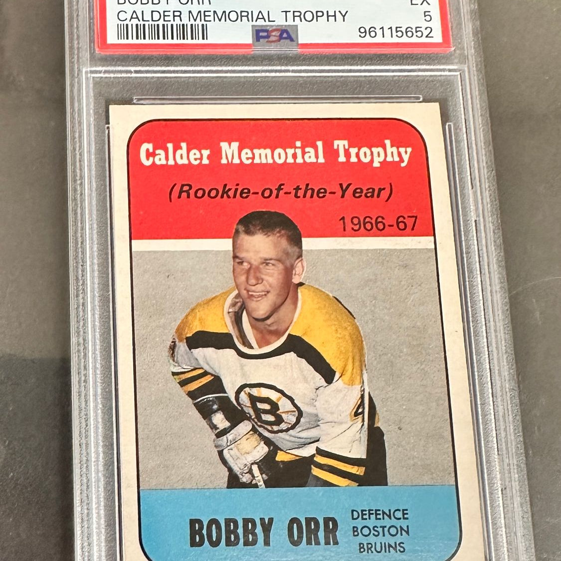 1967 Topps #118 Bobby Orr Calder Trophy PSA 5