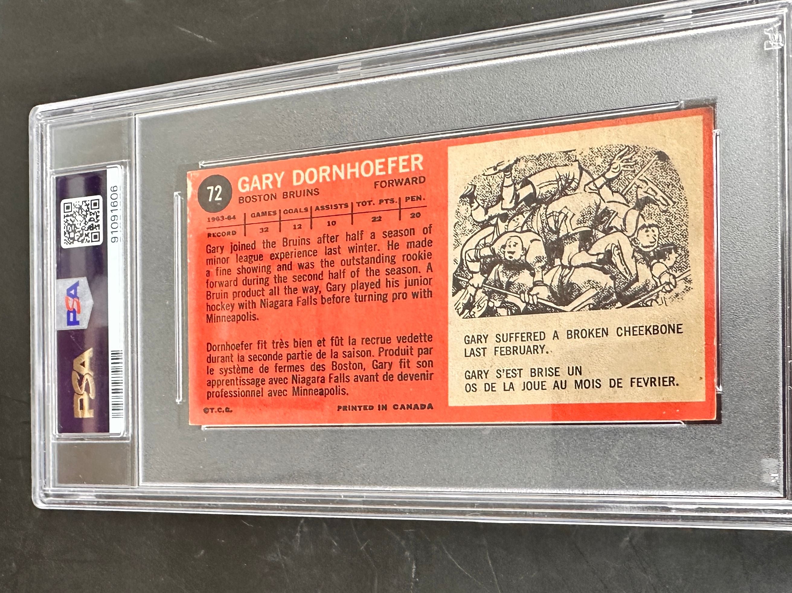 1964/65 Topps #72 Gary Dornhoeffer SP PSA 3