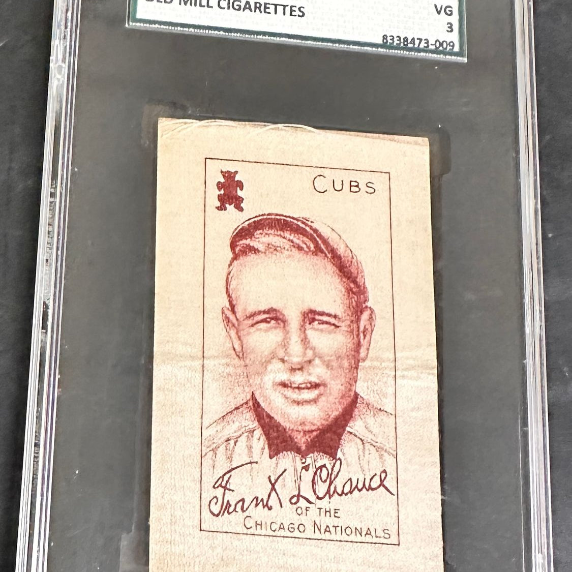 1909 S74 Silks White Frank Chance Old Mill Back SGC 3