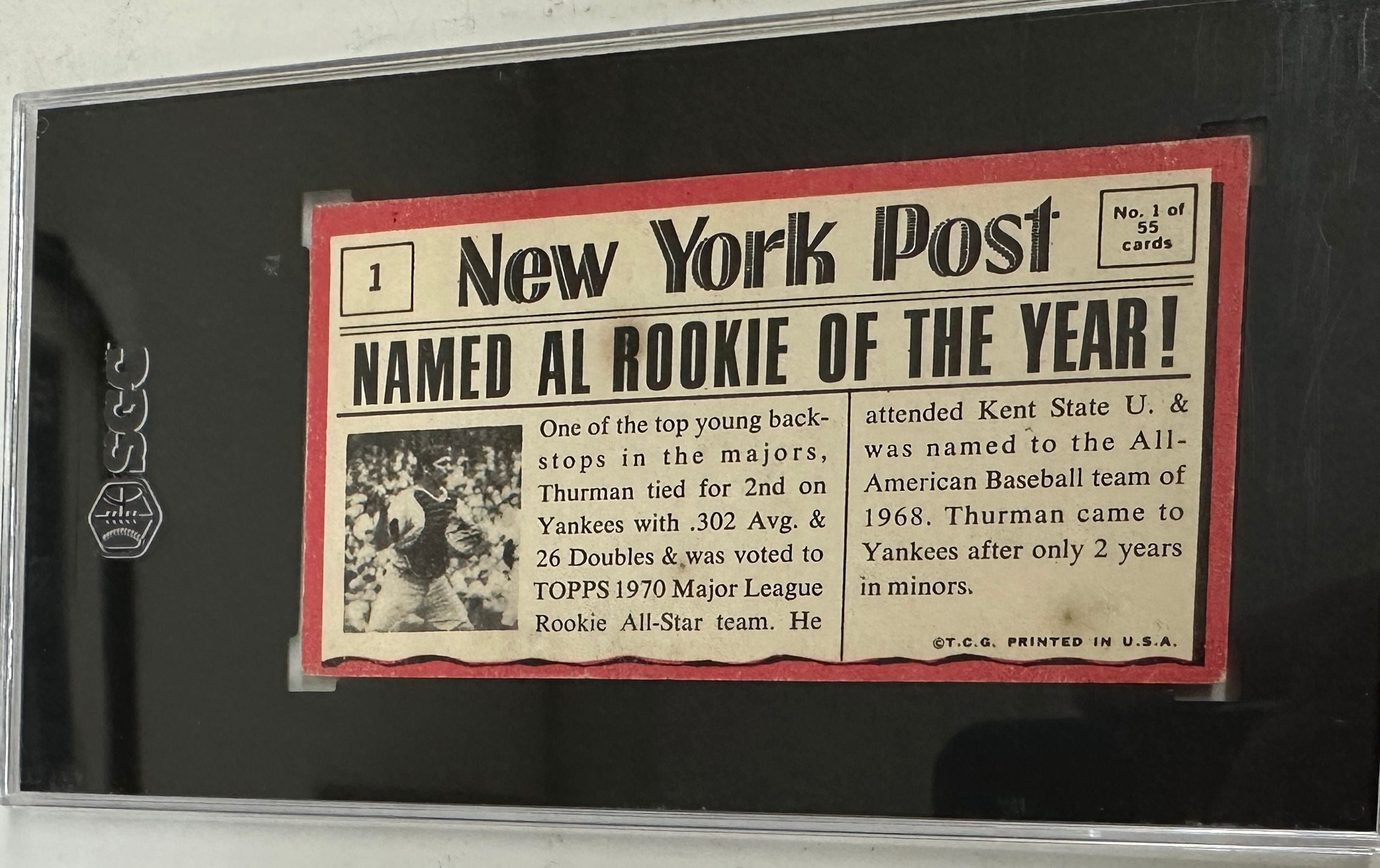 1971 Topps Greatest Moments #1 Thurman Monson SGC 3