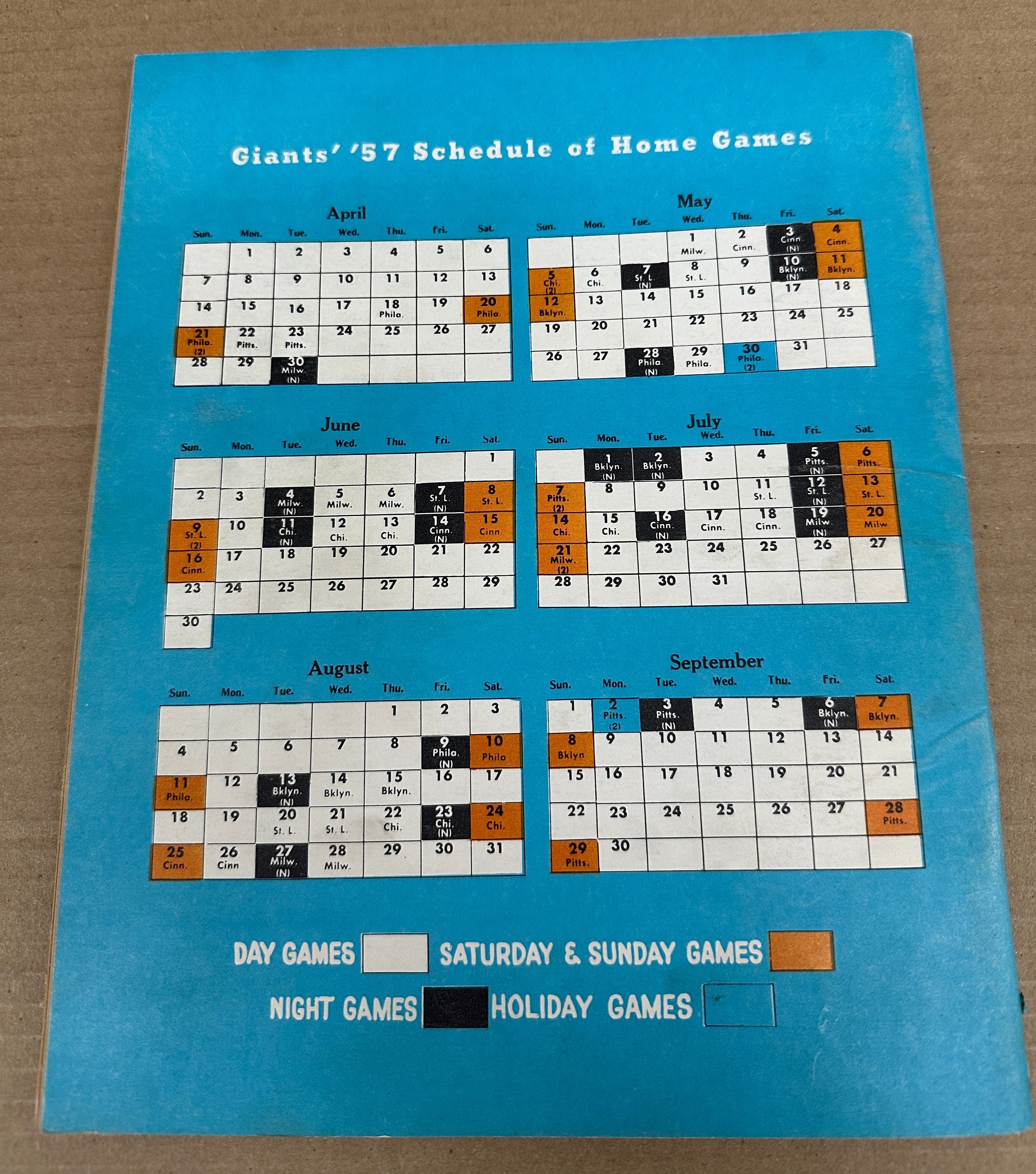 1957 NY Giants Yearbook Ex/Mint