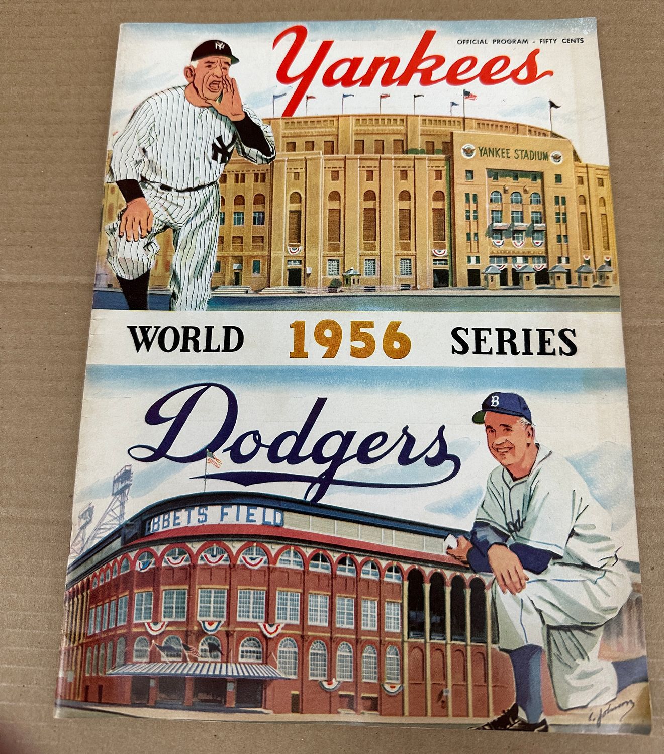 1956 World Series Program Yankees vs. Dodgers Nr Mint