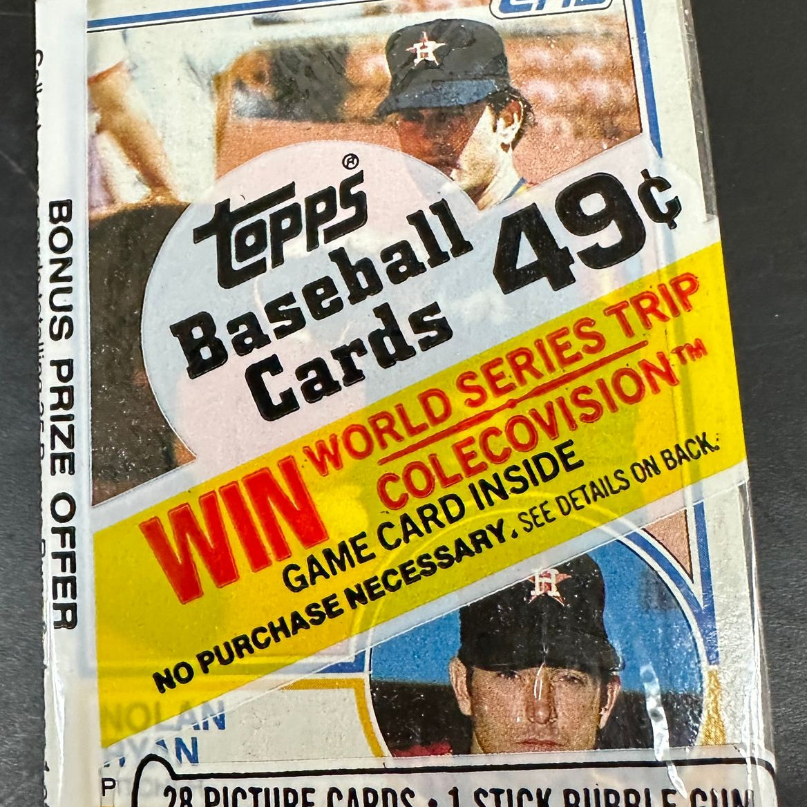 1983 Topps Sealed Cello Pack w/ Nolan Ryan on Top