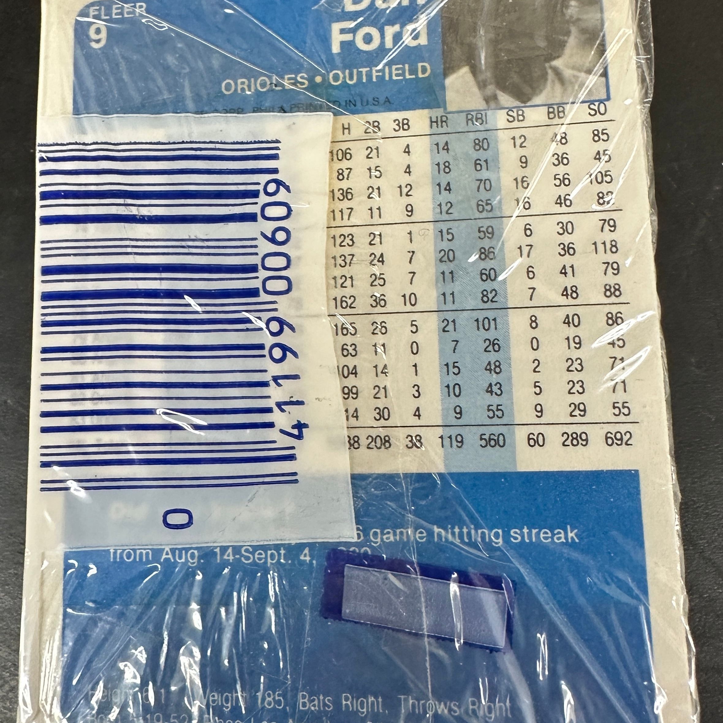 1984 Fleer Sealed Cello Pack w/ Nolan Ryan on Top