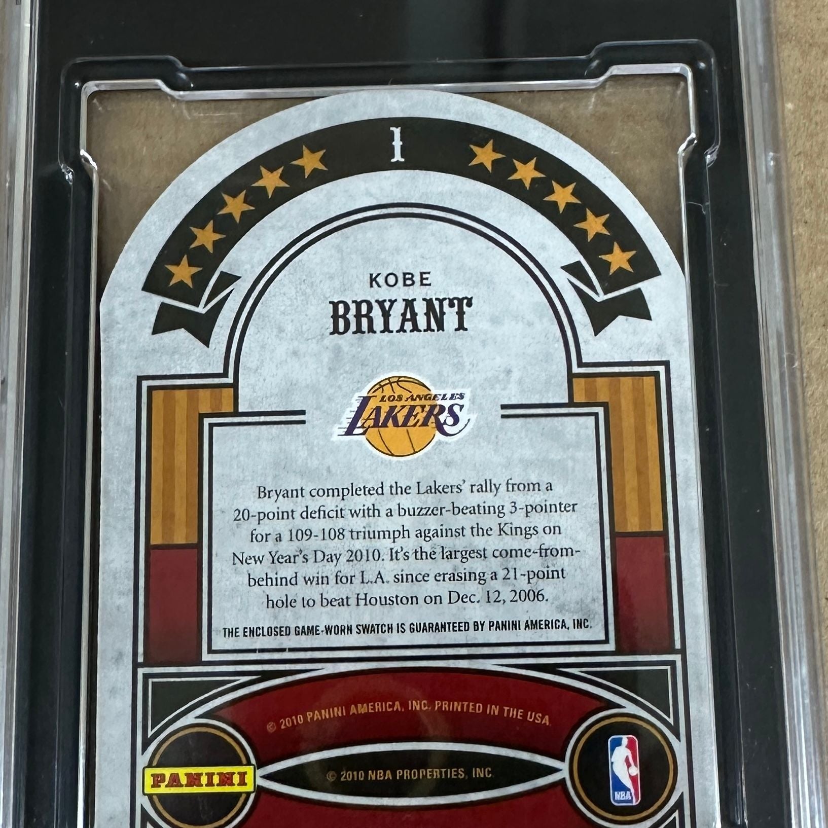 2009/10 Panini Crown Royale #1 Kobe Bryant All Stars Material #'d66/199 SGC 8