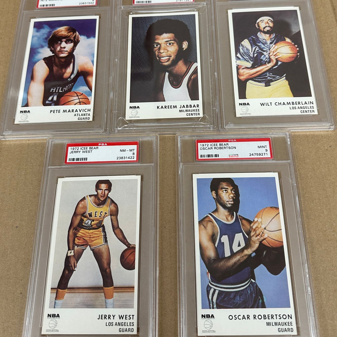 1972 Icee Bear Complete Basketball Set 20 ct. All PSA 8s & 9s