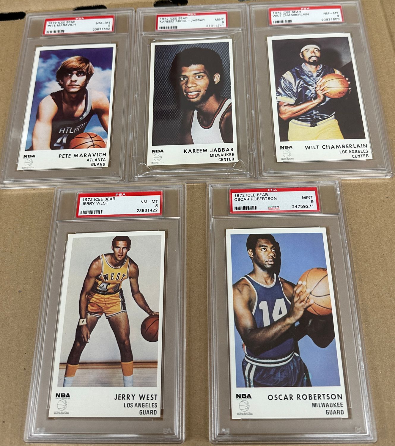 1972 Icee Bear Complete Basketball Set 20 ct. All PSA 8s & 9s
