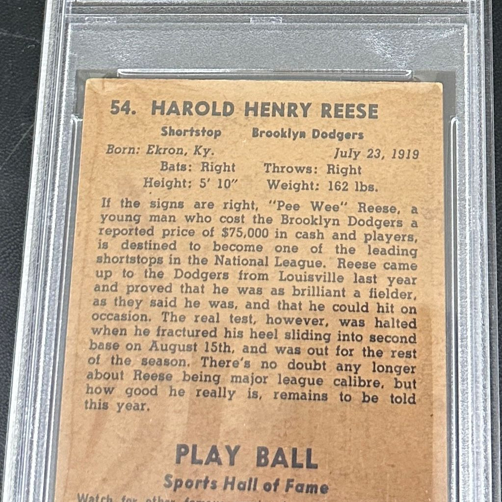 1941 Play Ball #54 Pee Wee Reese rookie SGC 3