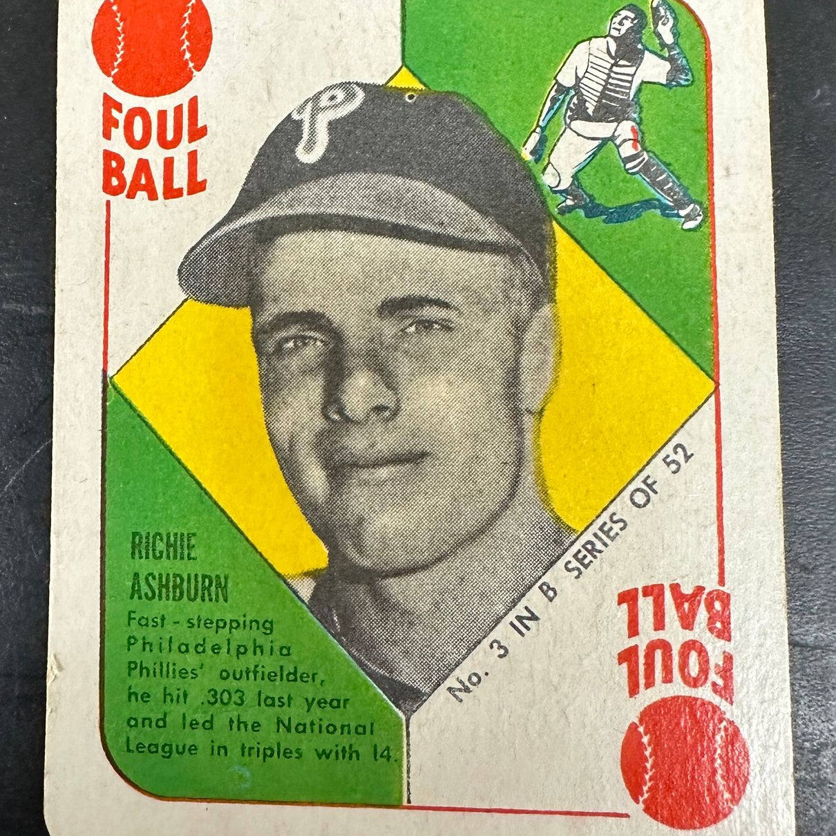 1951 Topps Blue Back Set Break #3 Richie Ashburn Ex+