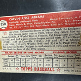 1952 Topps #350 Cal Abrams Fair Tape Residue Back