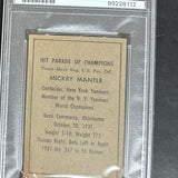 1952 Berk Ross Mickey Mantle PSA 6 Sharp Corners!