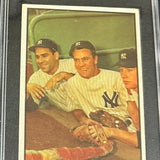 1953 Bowman Color #44 Mickey Mantle, Berra, Bauer SGC 4 Sharp!
