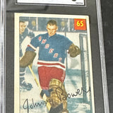 1954 Parkhurst #65 Johnny Bower SGC 3