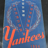 1954 NY Yankees Official Program