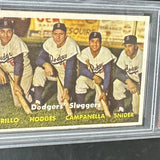 1957 Topps #400 Dodger Sluggers Campy Snider Hodges PSA 6