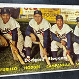 1957 Topps #400 Dodgers Sluggers VG Furillo Hodges Campy Snider
