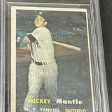 1957 Topps #95 Mickey Mantle Beckett Graded 5