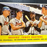 1958 Topps #351 Braves Fence Busters Hank Aaron Ex/+
