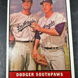 1961 Topps #207 Dodger Southpaws Koufax Ex+