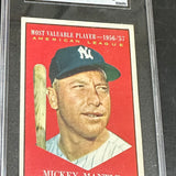 1961 Topps #475 MIckey Mantle MVP SGC 5 Well Centered!
