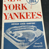 1961 NY Yankees Official Program Clean!