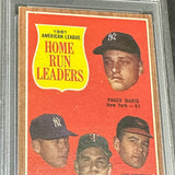 1962 Topps #53 AL Home Run Leaders PSA 3.5 Mantle, Maris