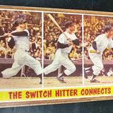 1962 Topps #318 Witch Hitter Connects Mantle Ex+ to Ex/Mint