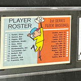 1963 Fleer Checklist Unmarked SGC 5
