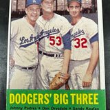 1963 Topps #412 Dodgers Big Three Koufax VG/EX