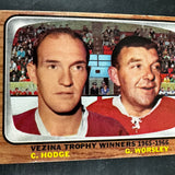 1966 Topps #65 Vezina Trophy Winners Hodge Worsley Ex/Mint