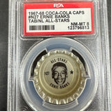 1967-68 Coke Caps #N27 Ernie Banks Tab PSA 8