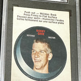 1968 Opeechee #4 Bobby Orr Puck Sticker SGC 3