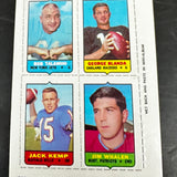 1969 Topps 4 in 1 George Blanda Jack Kemp Ex/Mint
