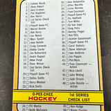 1972 Opeechee # 6 1st Series Checklist Unmarked