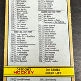 1972 Opeechee # 334A 2nd Series Checklist Unmarked