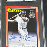 2025 Topps #90A-BW Bernie Williams Auto '90 Design Black #'d7/10 SGC 10/9.5