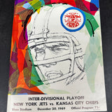 1969 NY Jets Playoff Program vs. KC Chiefs MINT!
