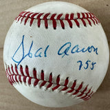 Hank Aaron signed ball 755 Inscription JSA