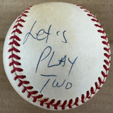 Ernie Banks signed ball "Let's Play Two" Inscription JSA