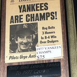 1977 Yankees Are World Series Champions Newspaper