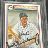 1983 Donruss Hall of Fame Heroes Hank Greenberg signed card Beckett Graded Authentic
