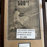 1967 Mickey Mantle Hits 500th Home Run Newspaper w/ Autograph
