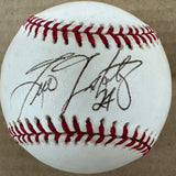 Tino Martinez signed ball JSA